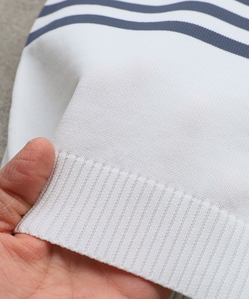 reca（レカ）の「パールボタンボーダーニットカーディガン（カーディガン/ボレロ・レディース・ブラック/インディゴブルー/ライム・FREE）」の4枚目の写真