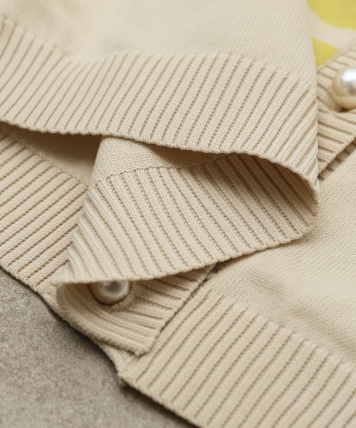 reca（レカ）の「パールボタンボーダーニットカーディガン（カーディガン/ボレロ・レディース・ブラック/インディゴブルー/ライム・FREE）」の11枚目の写真