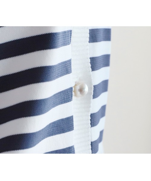 reca（レカ）の「パールボタンボーダーニットカーディガン（カーディガン/ボレロ・レディース・ブラック/インディゴブルー/ライム・FREE）」の18枚目の写真