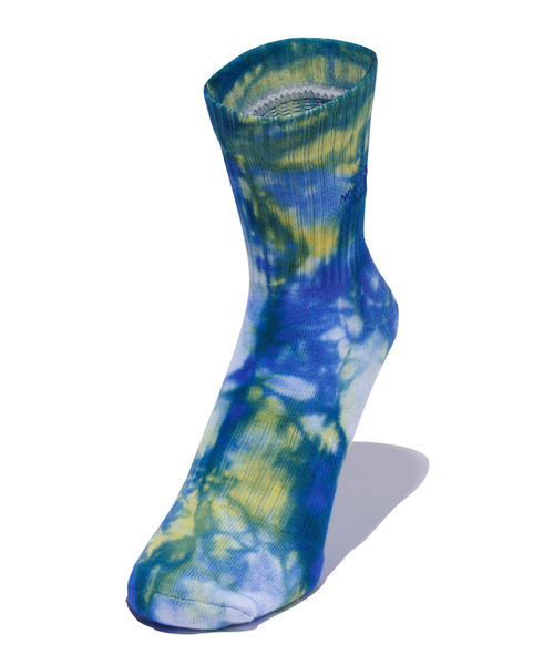 THE NORTH FACE（ザノースフェイス）の「THE NORTH FACE/ザ・ノース・フェイス ソックス TIE DYE CREW タイ ダイ クルー NN82312（ソックス/靴下・メンズ・ブラック×グリーン/オレンジ系その他/ブルー系その他・M/L）」の3枚目の写真