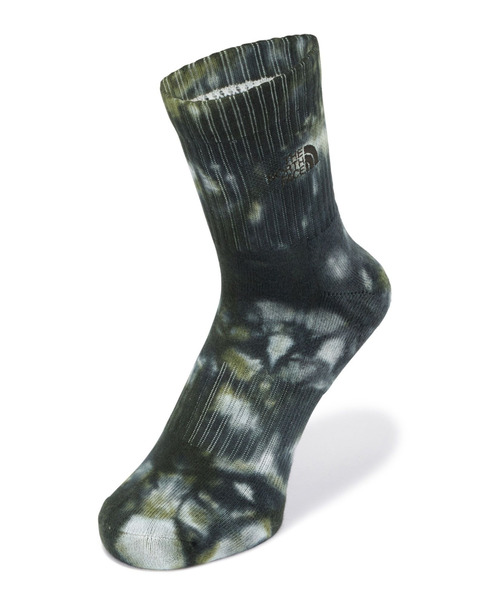 THE NORTH FACE（ザノースフェイス）の「THE NORTH FACE/ザ・ノース・フェイス ソックス TIE DYE CREW タイ ダイ クルー NN82312（ソックス/靴下・メンズ・ブラック×グリーン/オレンジ系その他/ブルー系その他・M/L）」の2枚目の写真