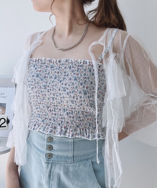 AS KNOW AS plus（アズノゥアズプラス）の「○カップ付シャーリングキャミソール（キャミソール・レディース・グレー/ブラック/グリーン/ホワイト/ピンク/ホワイト系その他/ブラック系その他/グリーン系その他/ダークグレー/ブラウン・FREE）」の3枚目の写真