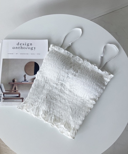 AS KNOW AS plus（アズノゥアズプラス）の「○カップ付シャーリングキャミソール（キャミソール・レディース・グレー/ブラック/グリーン/ホワイト/ピンク/ホワイト系その他/ブラック系その他/グリーン系その他/ダークグレー/ブラウン・FREE）」の15枚目の写真