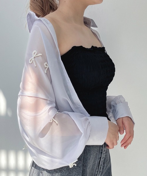 AS KNOW AS plus（アズノゥアズプラス）の「○カップ付シャーリングキャミソール（キャミソール・レディース・グレー/ブラック/グリーン/ホワイト/ピンク/ホワイト系その他/ブラック系その他/グリーン系その他/ダークグレー/ブラウン・FREE）」の21枚目の写真