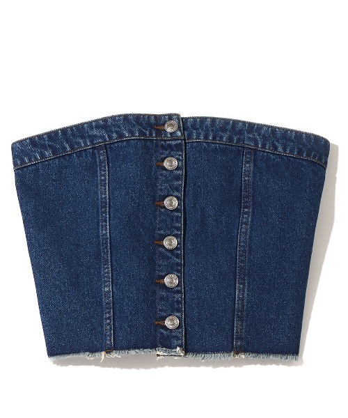 atmos pink（アトモスピンク）の「atmos pink デニムビスチェ（ベスト・レディース・ライトブルー/インディゴブルー・S/M）」の16枚目の写真