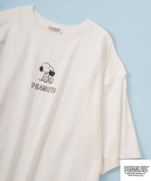 PEANUTS スヌーピー ドロップショルダー 半袖Tシャツ