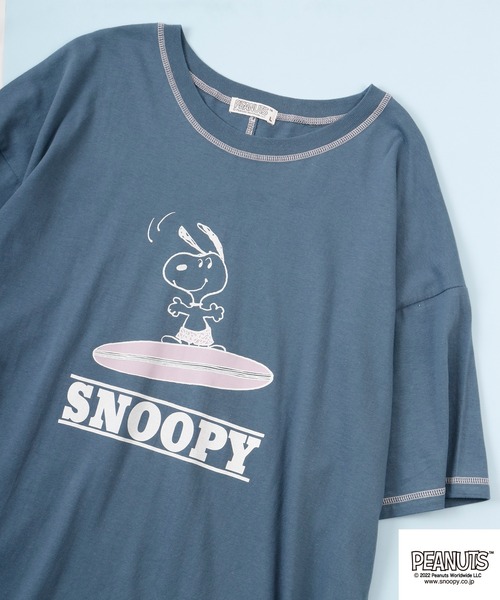 PEANUTS(ピーナッツ)の「PEANUTS スヌーピー ドロップショルダー 半袖Tシャツ(Tシャツ/カットソー・メンズ・ホワイト系その他2/ホワイト系その他/ピンク/グリーン/オフホワイト/ブルー/チャコール・L/M/LL)」の7枚目の写真