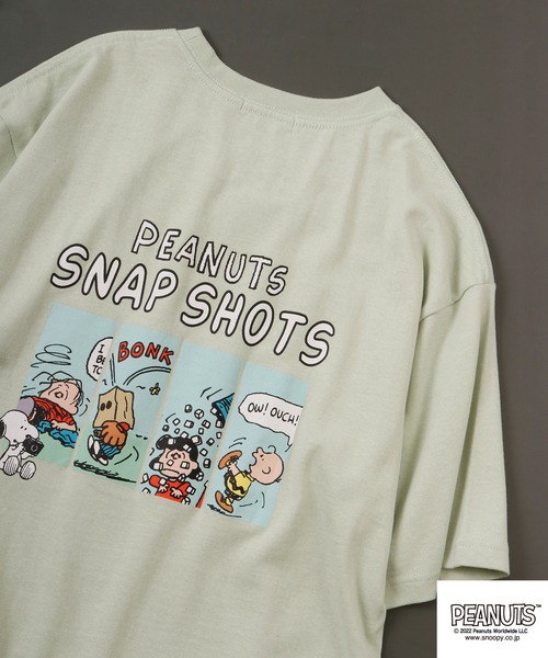 PEANUTS(ピーナッツ)の「PEANUTS スヌーピー ドロップショルダー 半袖Tシャツ(Tシャツ/カットソー・メンズ・ホワイト系その他2/ホワイト系その他/ピンク/グリーン/オフホワイト/ブルー/チャコール・L/M/LL)」の6枚目の写真