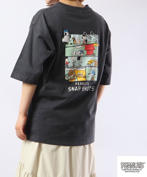 PEANUTS(ピーナッツ)の「PEANUTS スヌーピー ドロップショルダー 半袖Tシャツ(Tシャツ/カットソー・メンズ・ホワイト系その他2/ホワイト系その他/ピンク/グリーン/オフホワイト/ブルー/チャコール・L/M/LL)」の22枚目の写真
