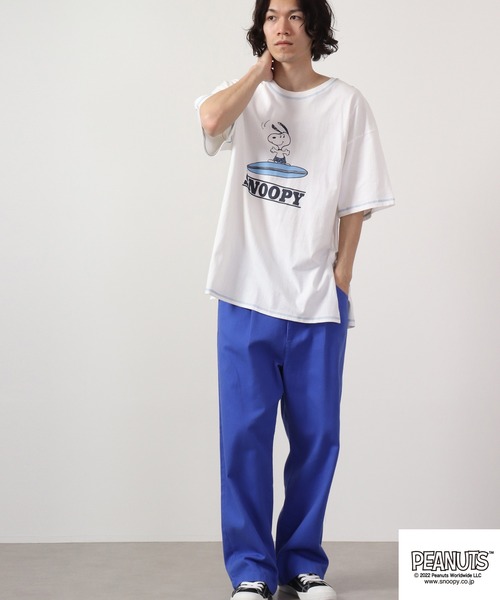PEANUTS(ピーナッツ)の「PEANUTS スヌーピー ドロップショルダー 半袖Tシャツ(Tシャツ/カットソー・メンズ・ホワイト系その他2/ホワイト系その他/ピンク/グリーン/オフホワイト/ブルー/チャコール・L/M/LL)」の15枚目の写真