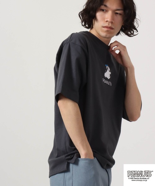 PEANUTS(ピーナッツ)の「PEANUTS スヌーピー ドロップショルダー 半袖Tシャツ(Tシャツ/カットソー・メンズ・ホワイト系その他2/ホワイト系その他/ピンク/グリーン/オフホワイト/ブルー/チャコール・L/M/LL)」の18枚目の写真