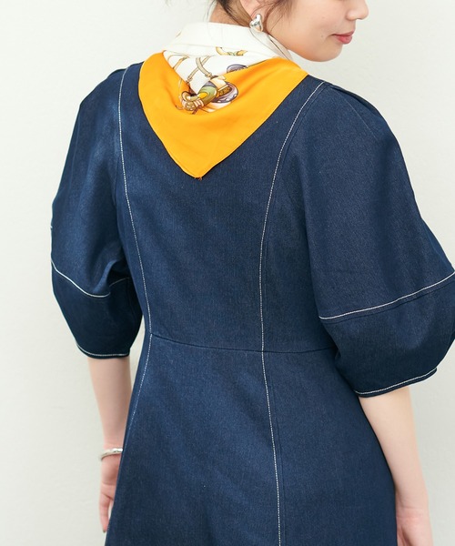 natural couture（ナチュラルクチュール）の「アクセ柄スカーフ（ストール/ショール・レディース・グリーン/オレンジ・FREE）」の13枚目の写真