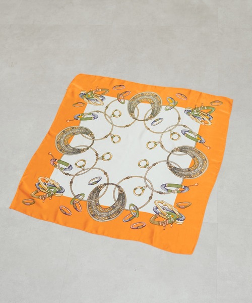 natural couture（ナチュラルクチュール）の「アクセ柄スカーフ（ストール/ショール・レディース・グリーン/オレンジ・FREE）」の15枚目の写真