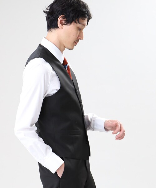 TAKEO KIKUCHI（タケオキクチ）の「【冠婚葬祭/3ピース対応】サージ ベスト（スーツベスト・メンズ・ブラック系5/ネイビー系9/ネイビー/ブラック・03/01/02/04/05）」の14枚目の写真