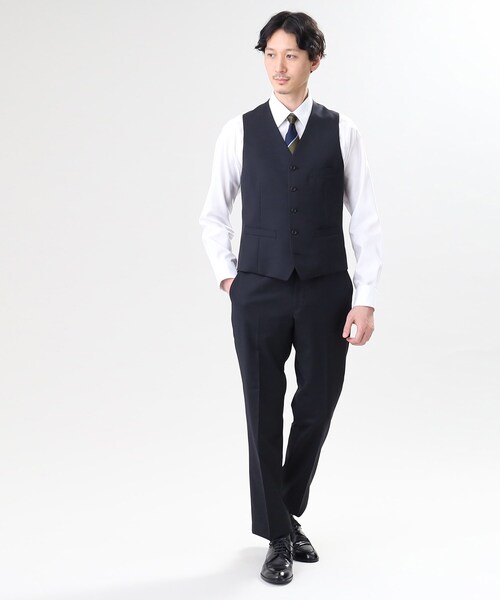 TAKEO KIKUCHI（タケオキクチ）の「【冠婚葬祭/3ピース対応】サージ ベスト（スーツベスト・メンズ・ブラック系5/ネイビー系9/ネイビー/ブラック・03/01/02/04/05）」の22枚目の写真