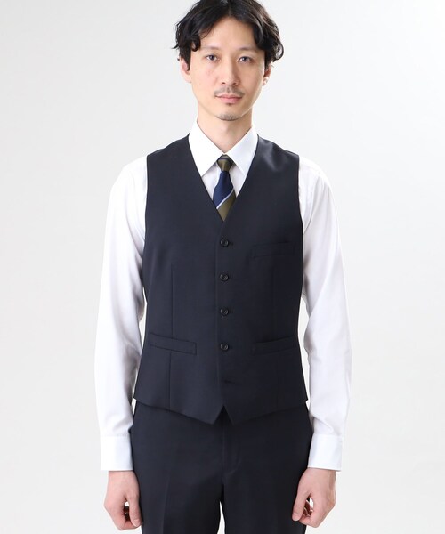 TAKEO KIKUCHI（タケオキクチ）の「【冠婚葬祭/3ピース対応】サージ ベスト（スーツベスト・メンズ・ブラック系5/ネイビー系9/ネイビー/ブラック・03/01/02/04/05）」の3枚目の写真