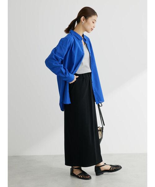 Green　Parks（グリーンパークス）の「・Double Flags 10ozナロースカート（スカート・レディース・サックスブルー/ベージュ/ブラック/チャコールグレー・FREE）」の11枚目の写真