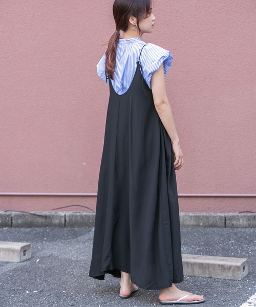 KBF（ケイビーエフ）の「サイドインタックキャミワンピース（ワンピース・レディース・ライトベージュ/キャメル/ブラック・ONE）」の5枚目の写真