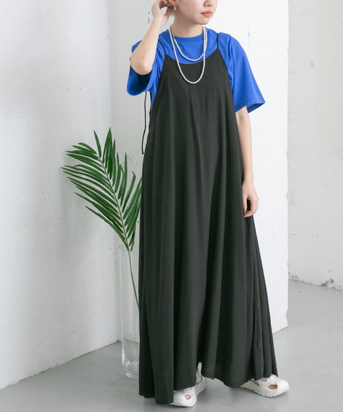 KBF（ケイビーエフ）の「サイドインタックキャミワンピース（ワンピース・レディース・ライトベージュ/キャメル/ブラック・ONE）」の10枚目の写真