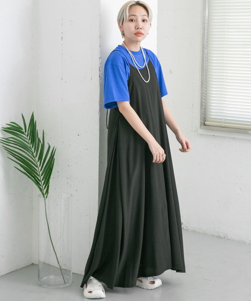 KBF（ケイビーエフ）の「サイドインタックキャミワンピース（ワンピース・レディース・ライトベージュ/キャメル/ブラック・ONE）」の13枚目の写真