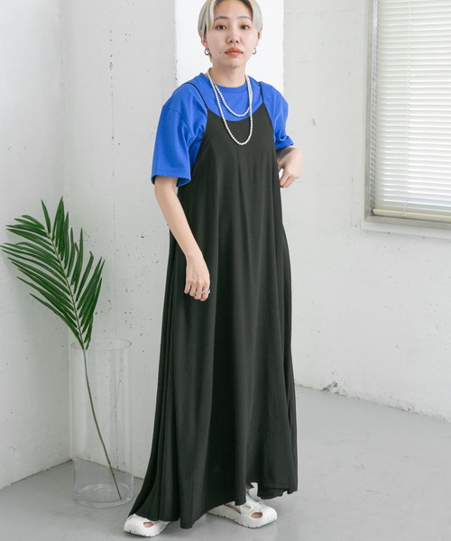 KBF（ケイビーエフ）の「サイドインタックキャミワンピース（ワンピース・レディース・ライトベージュ/キャメル/ブラック・ONE）」の14枚目の写真