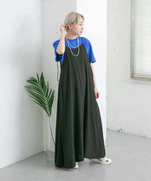 KBF（ケイビーエフ）の「サイドインタックキャミワンピース（ワンピース・レディース・ライトベージュ/キャメル/ブラック・ONE）」の16枚目の写真