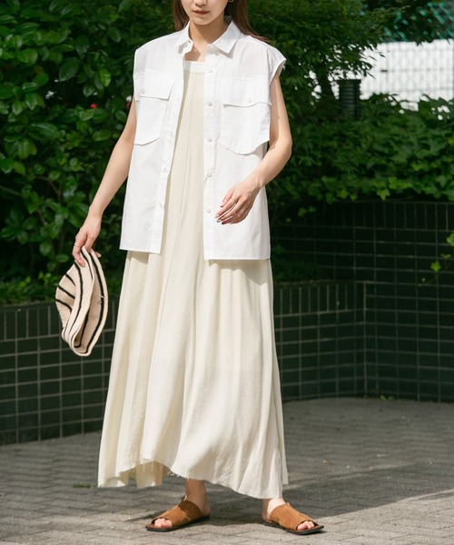 KBF（ケイビーエフ）の「サイドインタックキャミワンピース（ワンピース・レディース・ライトベージュ/キャメル/ブラック・ONE）」の19枚目の写真