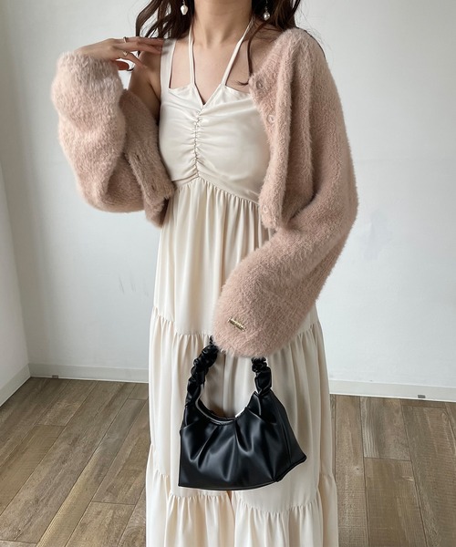 JUNOAH（ジュノア）の「ホルターネックティアードワンピース（ワンピース・レディース・ブラック/ピンクベージュ/アイボリー・MEDIUM/LARGE/X-LARGE）」の18枚目の写真