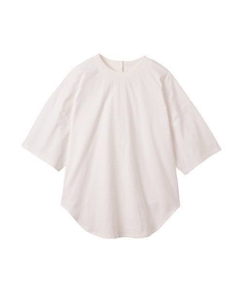 Eclat one(エクラワン)の「今なら490円!オーバーサイズ 2WAYヘンリーネックプルオーバー(Tシャツ/カットソー・レディース・ナチュラル/ブラック/オフホワイト/グレー・FREE)」の12枚目の写真
