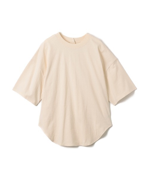 Eclat one(エクラワン)の「今なら490円!オーバーサイズ 2WAYヘンリーネックプルオーバー(Tシャツ/カットソー・レディース・ナチュラル/ブラック/オフホワイト/グレー・FREE)」の14枚目の写真