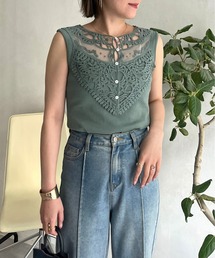 シアーレースタンクトップ