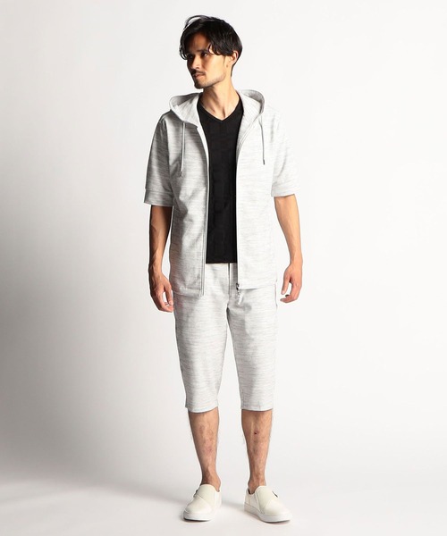 NICOLE CLUB FOR MEN（ニコルクラブフォーメン）の「ハニカムジャガードフードフルジップパーカ（パーカー・メンズ・ブラック×グレー/ブルー/ライトグレー/ブラック系・X-LARGE/MEDIUM/LARGE）」の21枚目の写真