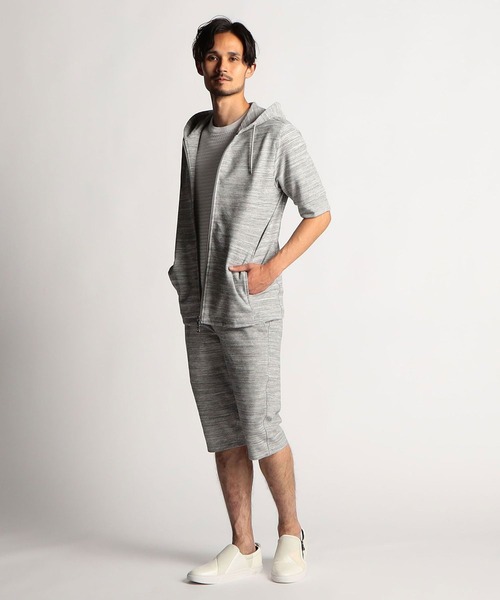 NICOLE CLUB FOR MEN（ニコルクラブフォーメン）の「ハニカムジャガードフードフルジップパーカ（パーカー・メンズ・ブラック×グレー/ブルー/ライトグレー/ブラック系・X-LARGE/MEDIUM/LARGE）」の20枚目の写真