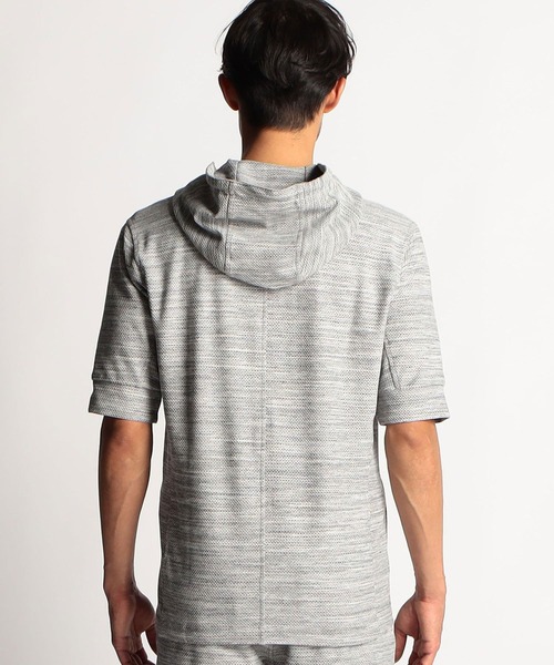 NICOLE CLUB FOR MEN（ニコルクラブフォーメン）の「ハニカムジャガードフードフルジップパーカ（パーカー・メンズ・ブラック×グレー/ブルー/ライトグレー/ブラック系・X-LARGE/MEDIUM/LARGE）」の17枚目の写真