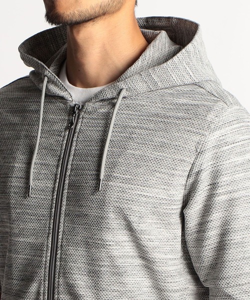 NICOLE CLUB FOR MEN（ニコルクラブフォーメン）の「ハニカムジャガードフードフルジップパーカ（パーカー・メンズ・ブラック×グレー/ブルー/ライトグレー/ブラック系・X-LARGE/MEDIUM/LARGE）」の15枚目の写真