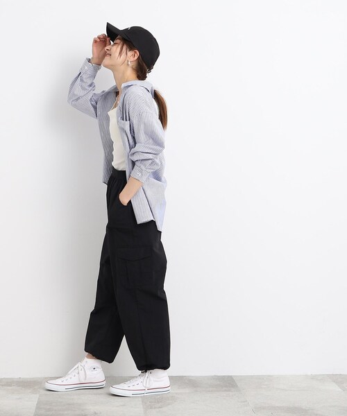 Cutie Blonde（キューティーブロンド）の「◆リラックスナイロンカーゴパンツ（その他パンツ・レディース・ブラック/オリーブ・01/02/03）」の4枚目の写真