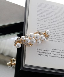 girl | パール＆ラインストーンツイストモチーフバレッタ 結婚式 パーティー お呼ばれ オケージョン(バレッタ/ヘアクリップ)