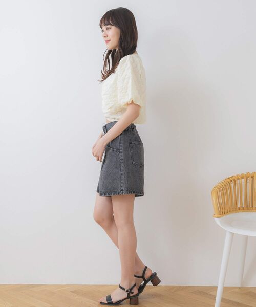 ems excite（エムズエキサイト）の「フロント釦パフ袖CT（Tシャツ/カットソー・レディース・ピンク/ナチュラル/オフホワイト・FREE）」の12枚目の写真