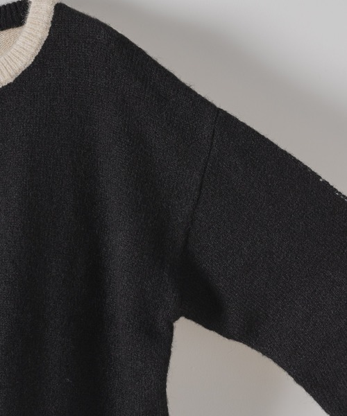 DOOPZ（ドープス）の「Wool bicolor knit - ウールバイカラーニット（ニット/セーター・メンズ・ブラウン/ブラック・MEDIUM/LARGE/SMALL）」の4枚目の写真