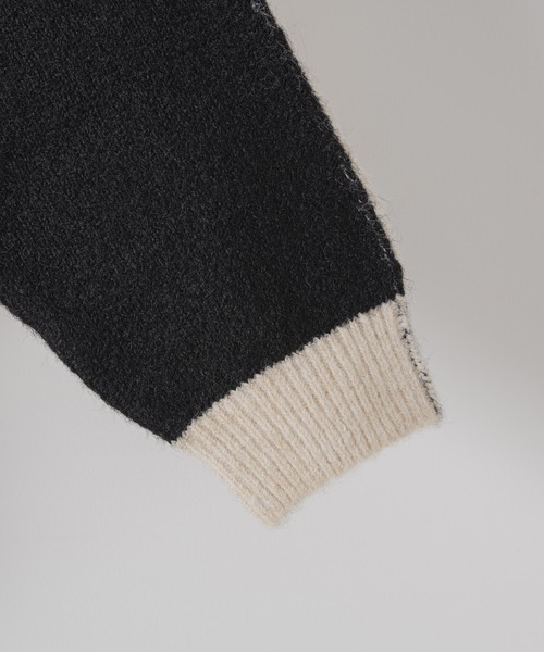 DOOPZ（ドープス）の「Wool bicolor knit - ウールバイカラーニット（ニット/セーター・メンズ・ブラウン/ブラック・MEDIUM/LARGE/SMALL）」の5枚目の写真