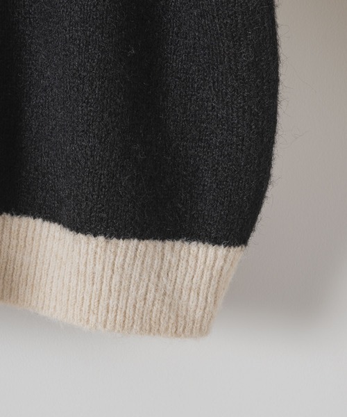 DOOPZ（ドープス）の「Wool bicolor knit - ウールバイカラーニット（ニット/セーター・メンズ・ブラウン/ブラック・MEDIUM/LARGE/SMALL）」の6枚目の写真