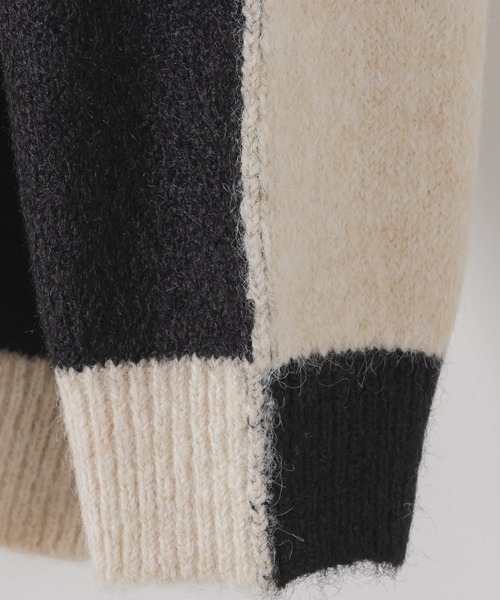 DOOPZ（ドープス）の「Wool bicolor knit - ウールバイカラーニット（ニット/セーター・メンズ・ブラウン/ブラック・MEDIUM/LARGE/SMALL）」の7枚目の写真