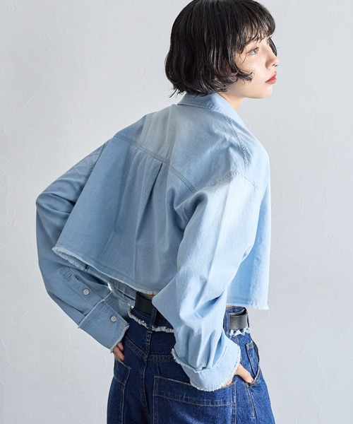 PAGEBOY(ページボーイ)の「カットオフクロップドシャツ(シャツ/ブラウス・レディース・オフホワイト/ブラック/ブルー系その他・FREE)」の12枚目の写真