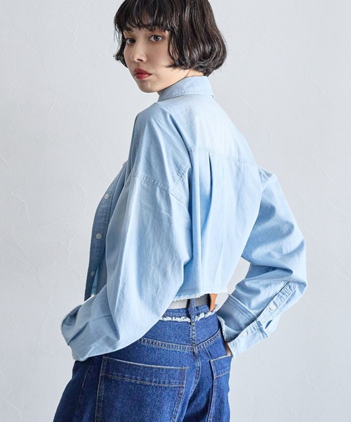 PAGEBOY(ページボーイ)の「カットオフクロップドシャツ(シャツ/ブラウス・レディース・オフホワイト/ブラック/ブルー系その他・FREE)」の13枚目の写真