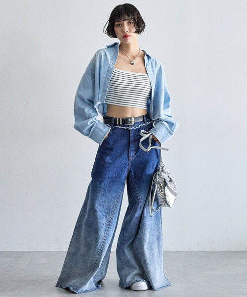 PAGEBOY(ページボーイ)の「カットオフクロップドシャツ(シャツ/ブラウス・レディース・オフホワイト/ブラック/ブルー系その他・FREE)」の16枚目の写真