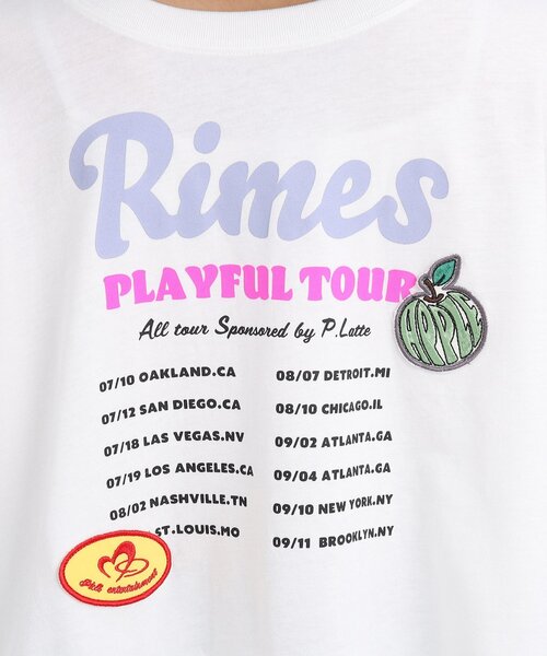 PINK-latte（ピンクラテ）の「◆【前後2WAY】裾ドロストワッペンTシャツ（Tシャツ/カットソー・キッズ・チャコールグレー/カーキ系/オフホワイト・14/15 /16）」の8枚目の写真