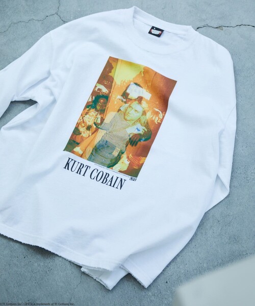 LIFE（ライフ）の「LIFE/ライフ 別注 Kurt Cobain コラボフォト コラージュ L/S Tシャツ/ロングスリーブ（Tシャツ/カットソー・メンズ・チャコールグレー/オフホワイト・MEDIUM/LARGE）」の10枚目の写真