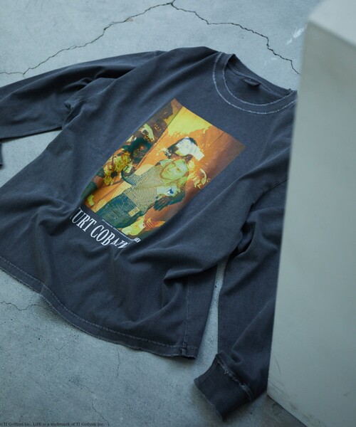 LIFE（ライフ）の「LIFE/ライフ 別注 Kurt Cobain コラボフォト コラージュ L/S Tシャツ/ロングスリーブ（Tシャツ/カットソー・メンズ・チャコールグレー/オフホワイト・MEDIUM/LARGE）」の11枚目の写真