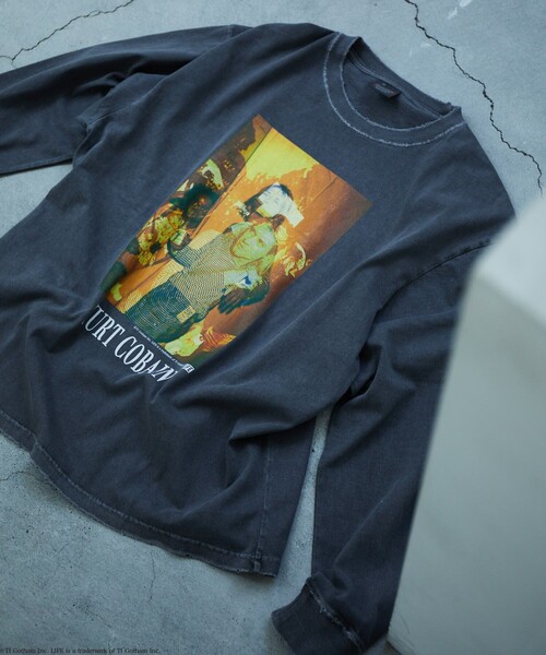 LIFE（ライフ）の「LIFE/ライフ 別注 Kurt Cobain コラボフォト コラージュ L/S Tシャツ/ロングスリーブ（Tシャツ/カットソー・メンズ・チャコールグレー/オフホワイト・MEDIUM/LARGE）」の17枚目の写真