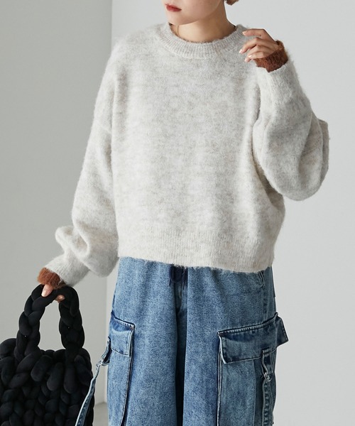 ワイズ ストールレイヤーデザインショートニットボレロ 黒2